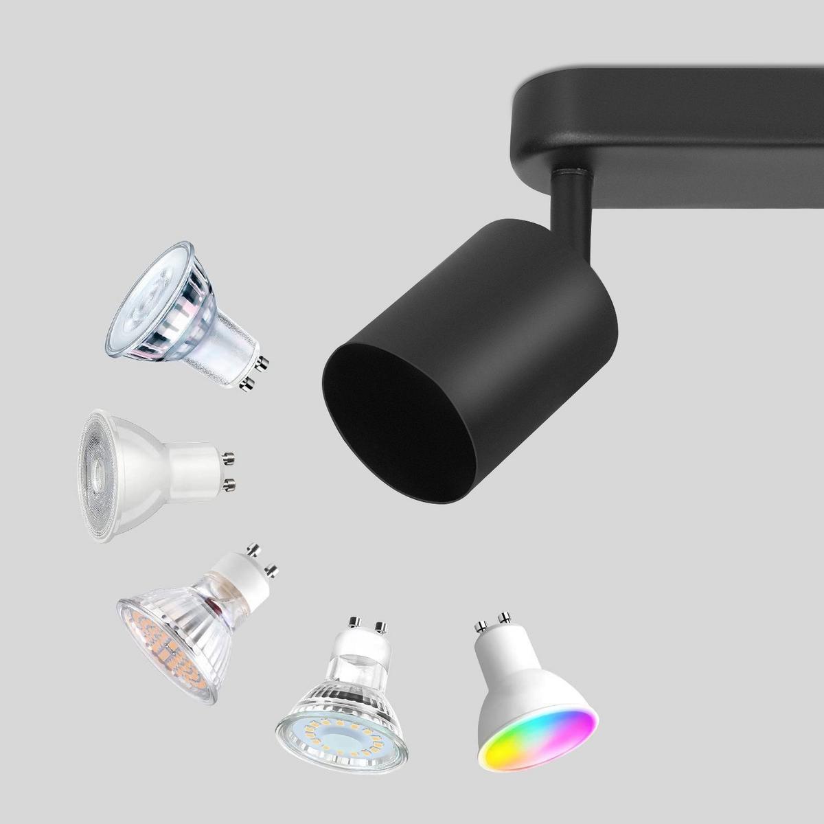 DECKENSTRAHLER Freiheit 4-flammig 58/7/14 cm - Schwarz, Metall (58/7/14cm) - Nettlife