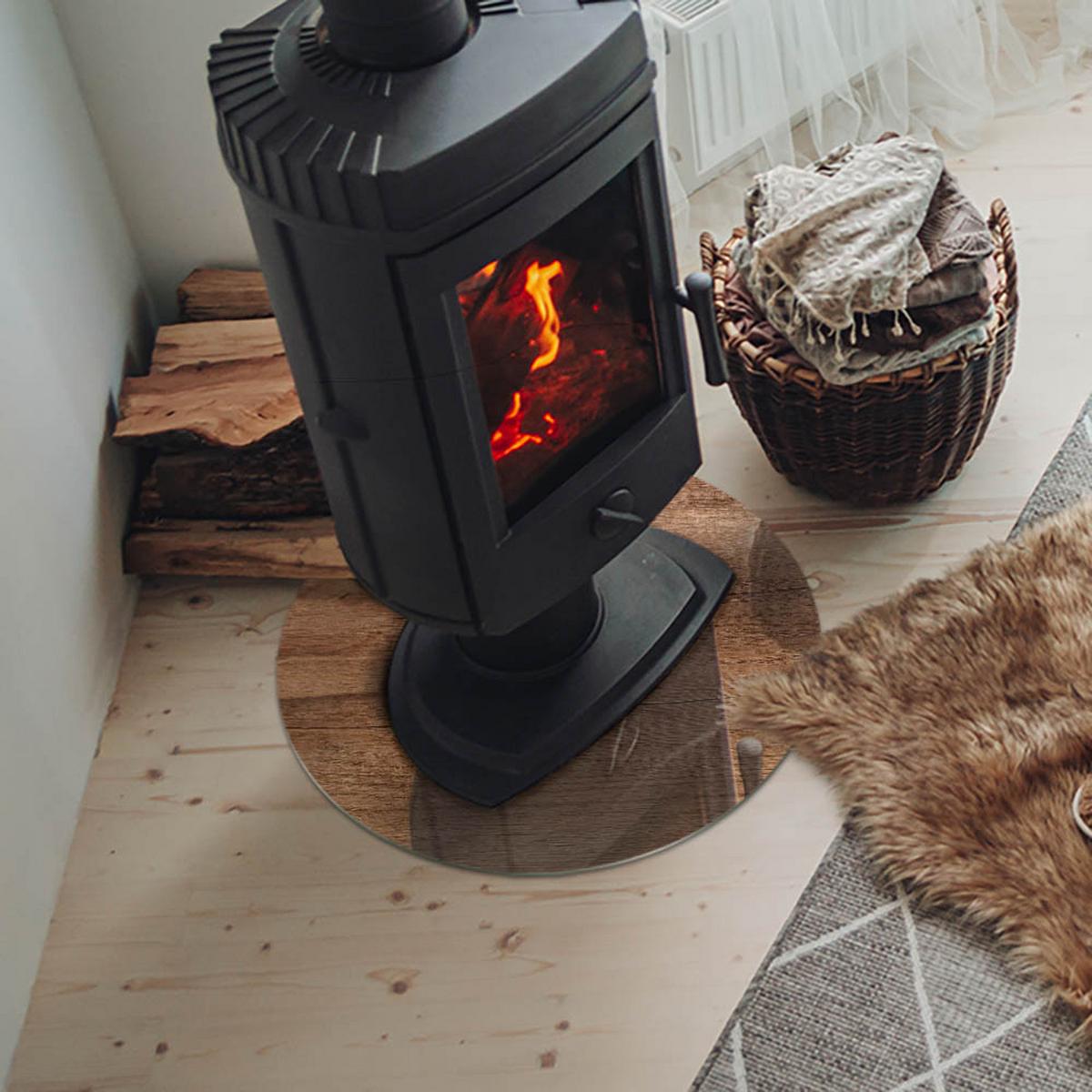 GLASPLATTE für Kamin Ø 50 cm - Braun, Glas (50/50/0.4cm) - TULUP