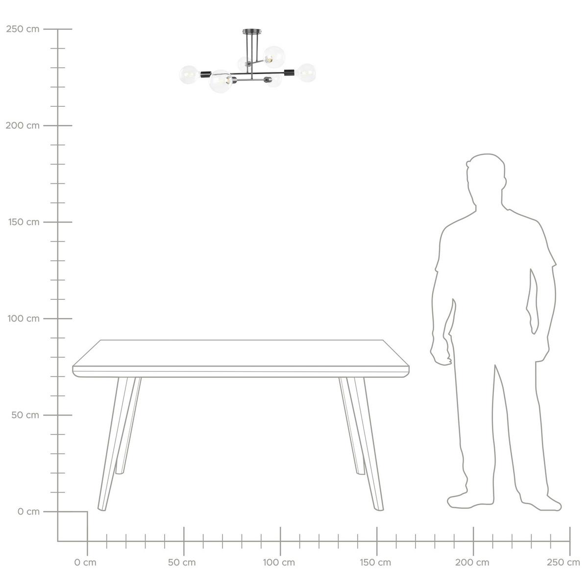 HÄNGELAMPE Kidane 61/61/33 cm - Schwarz, Metall (61/61/33cm) - Beliani
