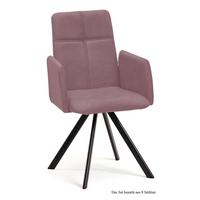 ARMLEHNSTUHL (8er-Set) Dawna 52x92x60 Schwarz/Rosewood - Dunkelrosa/Schwarz, Kunststoff (60/92/52cm) - 58aufmkessel