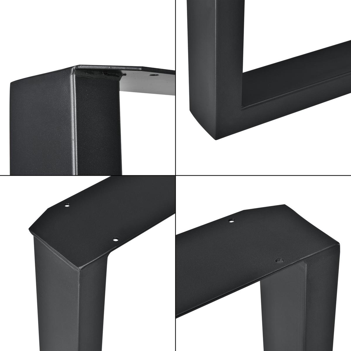 TISCHGESTELL-SET 2 TLG. Makers - Schwarz, Metall (40/43/8cm) - [en.casa]