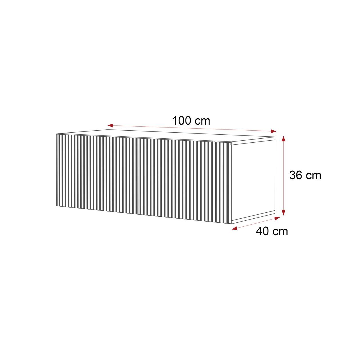 TV-LOWBOARD ANGEL Weiß hängend mit LED-Beleuchtung 100 cm - Weiß, Holzwerkstoff (100/36/40cm) - Idohome