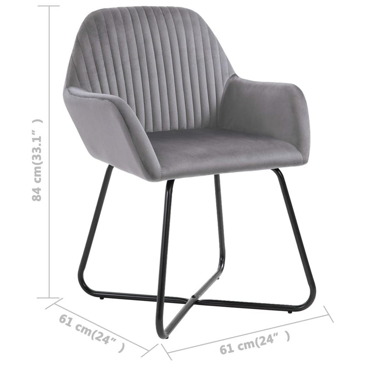 STUHL-SET 2Stk. Weydenbach 61/84/61 cm - Grau, Metall (61/84/61cm) - ZMH