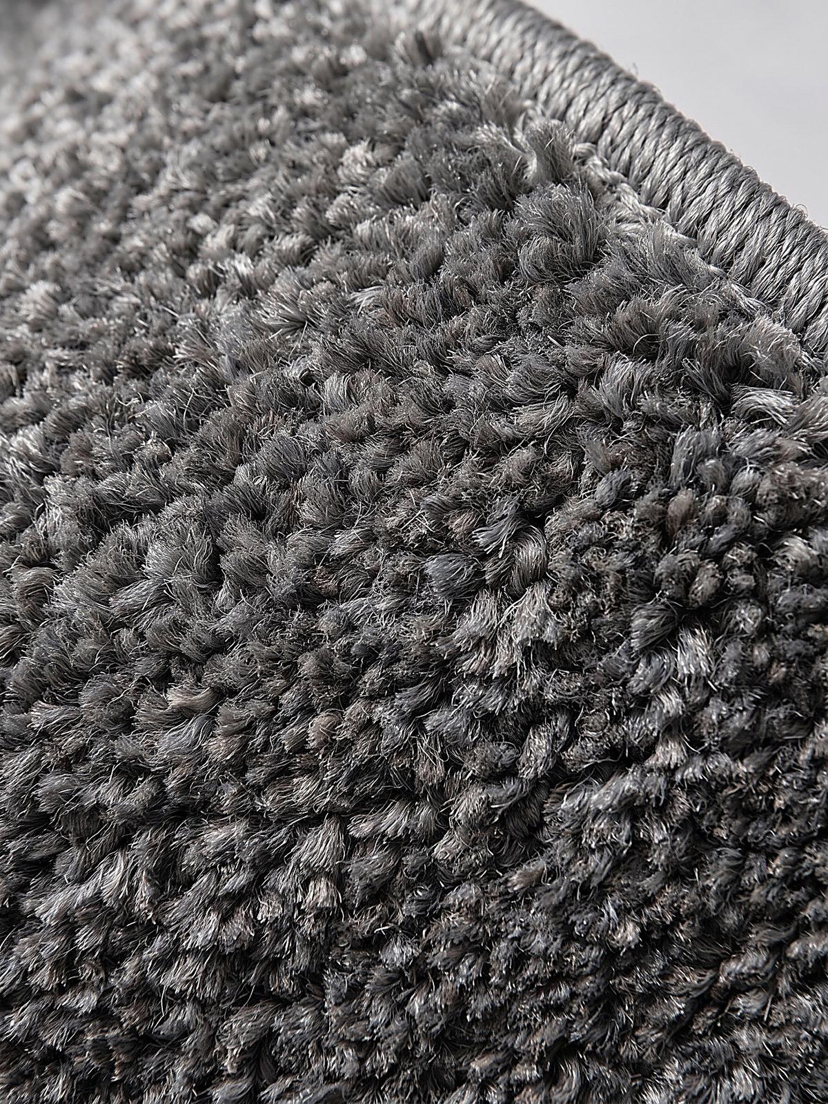 TEPPICH Hochflor BORMIDA Uni Polypropylen Anthrazit 60 x 110 cm - Anthrazit, Textil (60/110cm) - KADIMA DESIGN