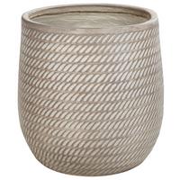 BLUMENTOPF taupe rund 39/39/44 cm Livadia - Beige, Naturmaterialien (44cm) - Beliani