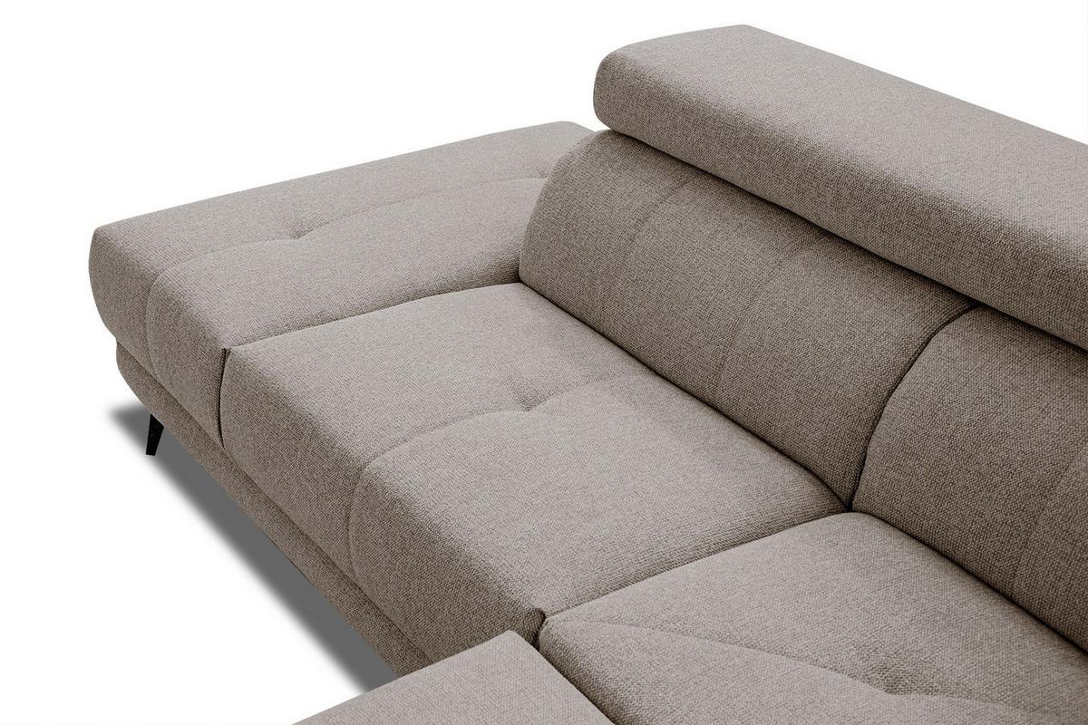 ECKSOFA MORELLO 5-Sitzer, taupe - Taupe/Schwarz, Holzwerkstoff/Textil (158/269cm) - Wozimo