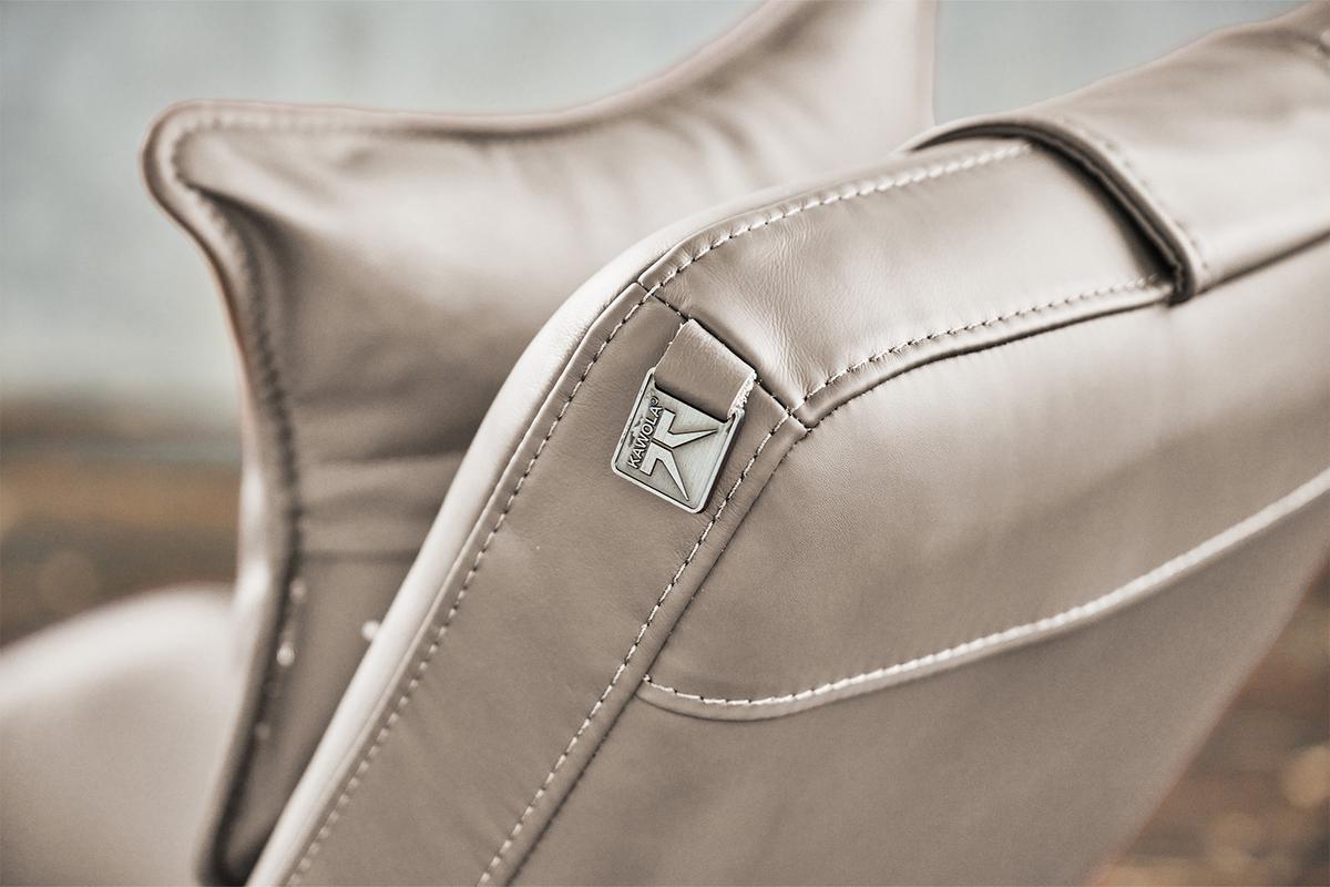 RELAXLIEGE CAVAL Hellgrau Leder - Silberfarben/Hellgrau, Leder/Metall (79/95/157cm) - KAWOLA