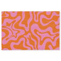 FUSSMATTE Muster - Rosa - Orange - Abstrakt - Modern Türmatte 180x120 cm - Pink, Kunststoff (180/0.4cm) - MuchoWow