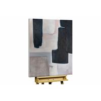 ACRYLBILD HANDGEMALT 75/100 cm - Beige/Schwarz, Holz/Textil (75/100cm) - KUNSTLOFT