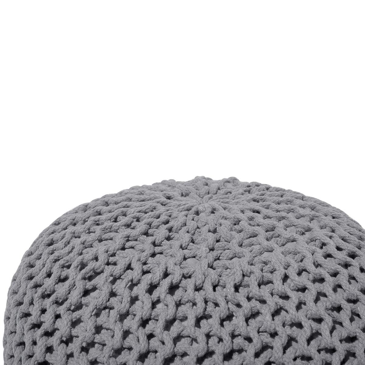 POUF Conrad 50/50/35 cm - Grau, Naturmaterialien/Textil (50/35/50cm) - Beliani