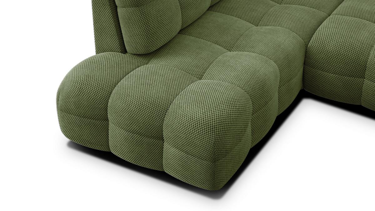 ECKSOFA MELLOW 5-Sitzer, olive - Schwarz/Grün, Holz/Textil (283/191cm) - Wozimo