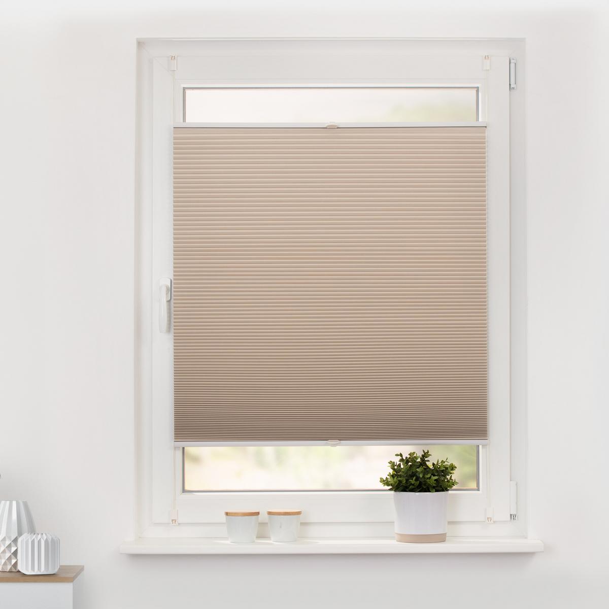 THERMO-PLISSEE KLEMMFIX OHNE BOHREN, VERDUNKELUNG, VERSPANNT Creme, 130 cm, 85, 130 - Creme, Kunststoff (85/130cm) - Lichtblick Original