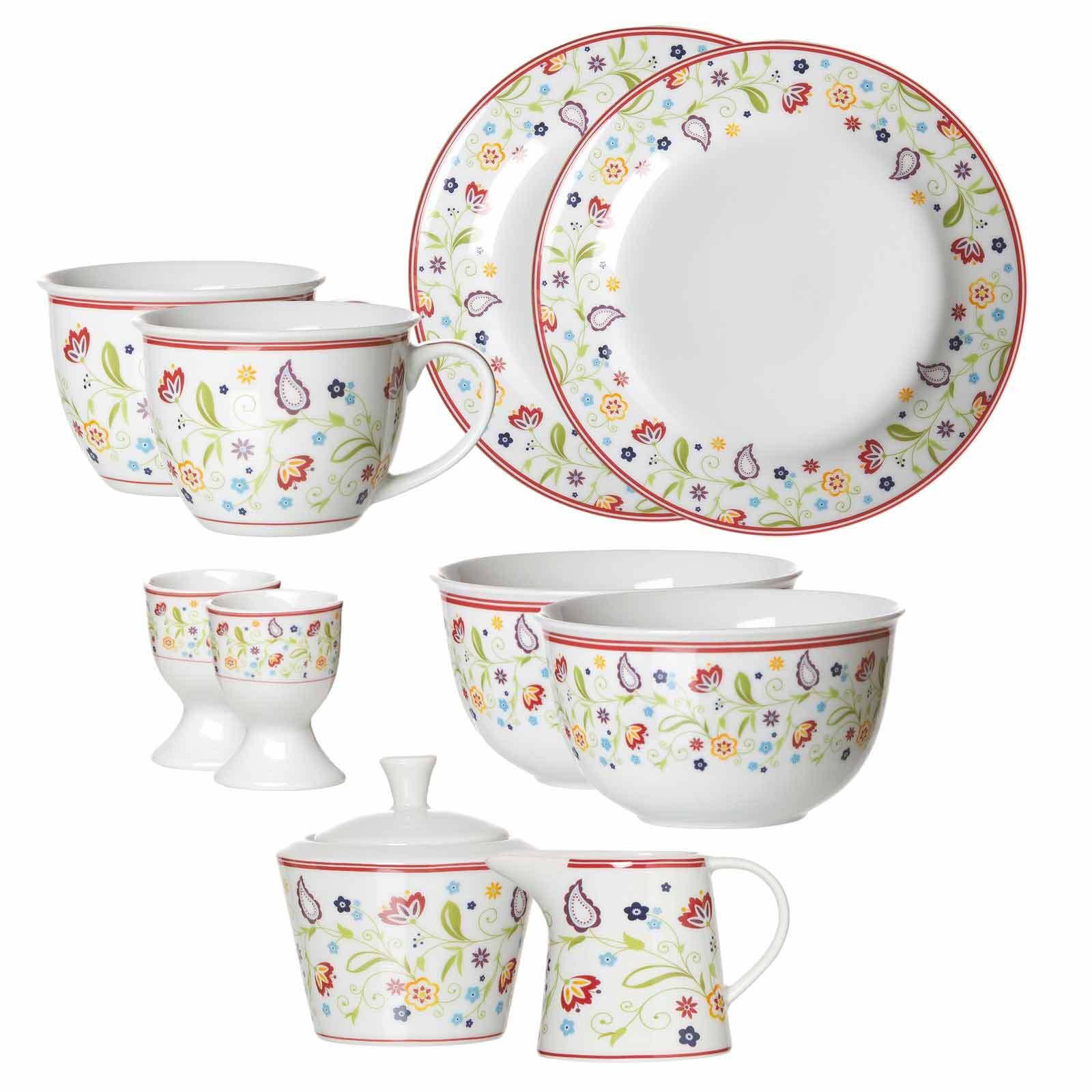 FRÜHSTÜCKSSERVICE Shanti bunt 10-tlg. - Multicolor, Keramik (2/2/2cm) - Ritzenhoff Breker