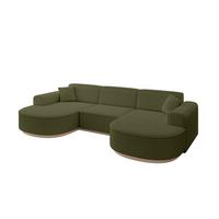 WOHNLANDSCHAFT MARI-U1-v1 - 303x171x83 cm Grün Bouclé - Grün, Holzwerkstoff/Textil (303/83/171cm) - ALTDECOR