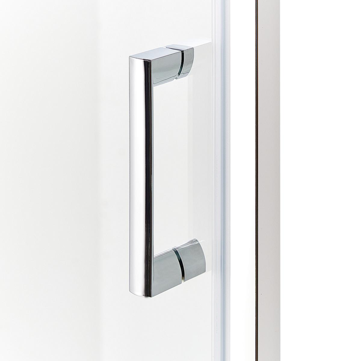 DUSCHKABINE 80/80/185 cm Silber Darli - Transparent/Silberfarben, Glas (80/80/185cm) - Beliani