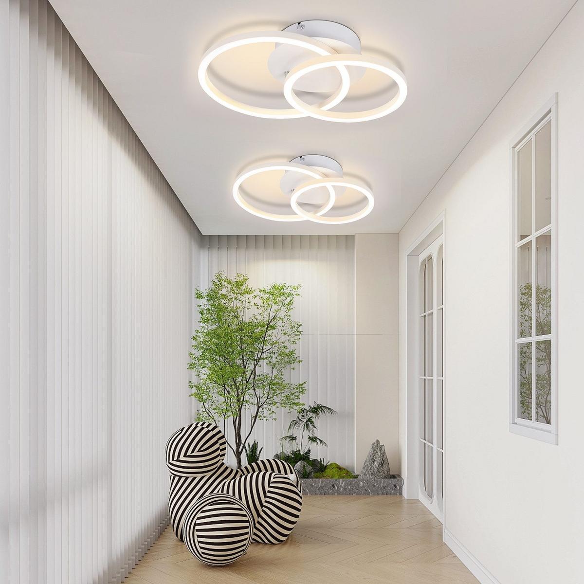 LED-DECKENLEUCHTE Gallagher 34.4/25/7.4 cm - Weiß, Metall (34.4/25/7.4cm) - Nettlife
