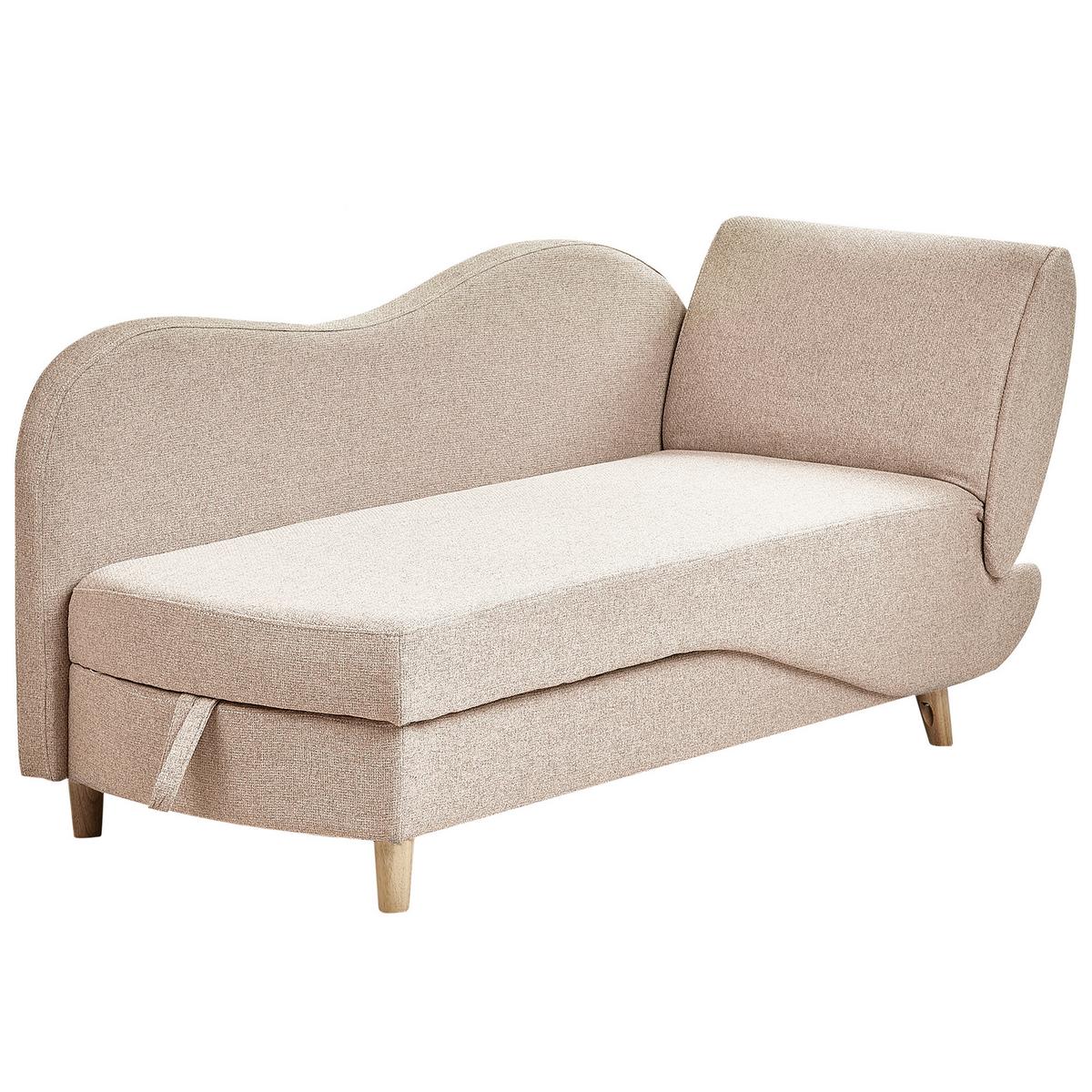 CHAISELONGUE-RECHTSSEITIGE Braun Meri - Hellbraun, Textil (155/76/69cm) - Beliani
