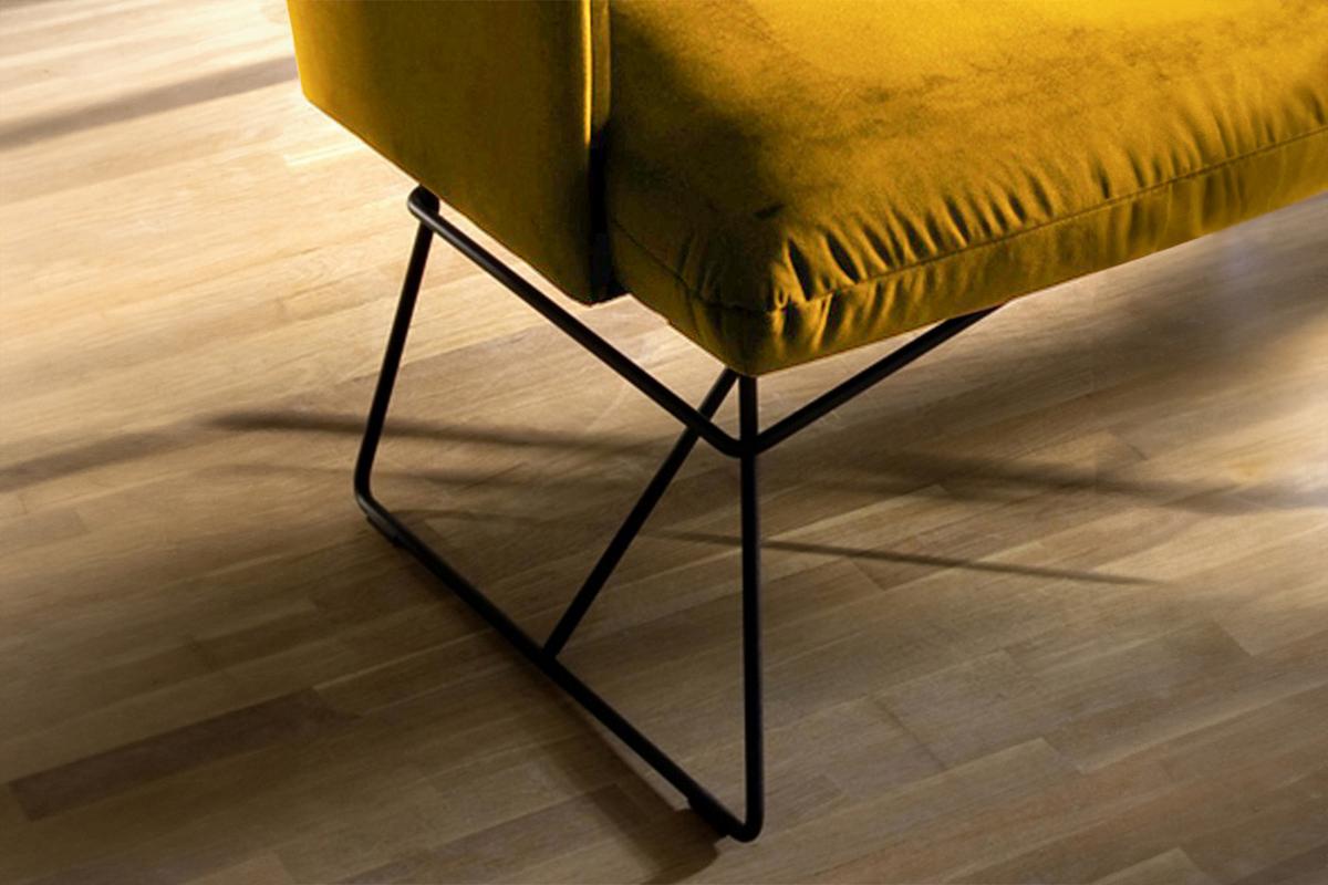ESSZIMMERBANK CHARME Gelb Velvet - Currygelb/Gelb, Textil (166/85/68cm) - KAWOLA
