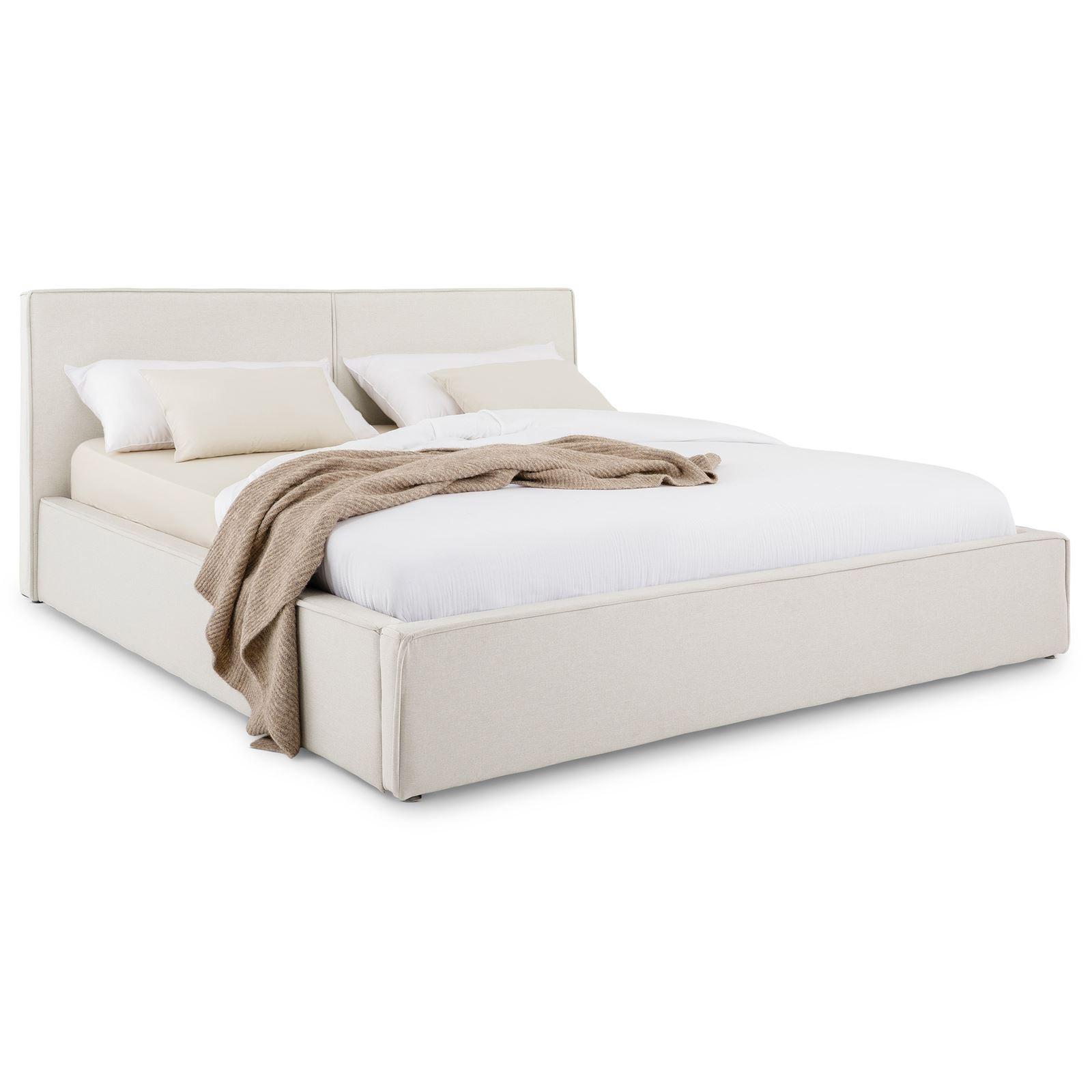 POLSTERBETT CALM 180x200 cm cremeweiß - Creme, Textil (180/200cm) - IDIMEX