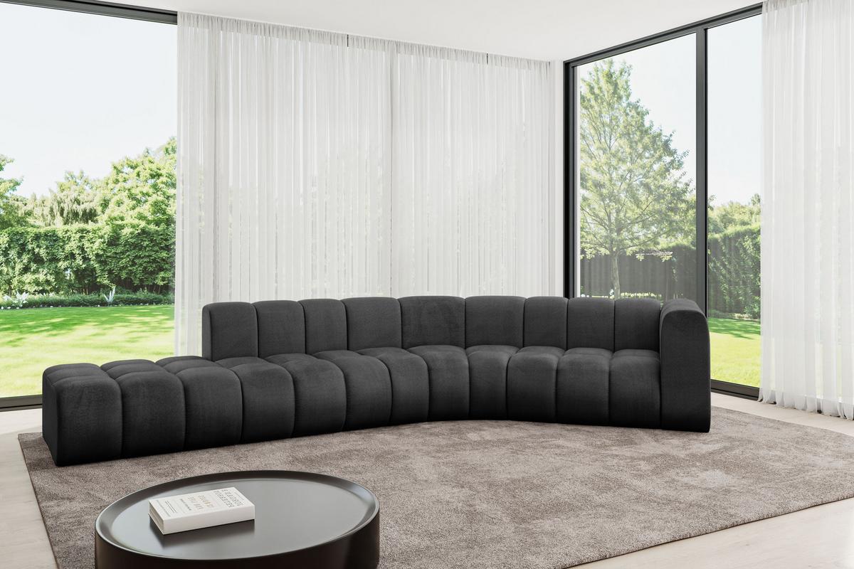 ECKSOFA modulares Sofa Tilmo-L1 - 399x194x70 cm Schwarz - Schwarz, Holzwerkstoff/Textil (399/194cm) - ALTDECOR