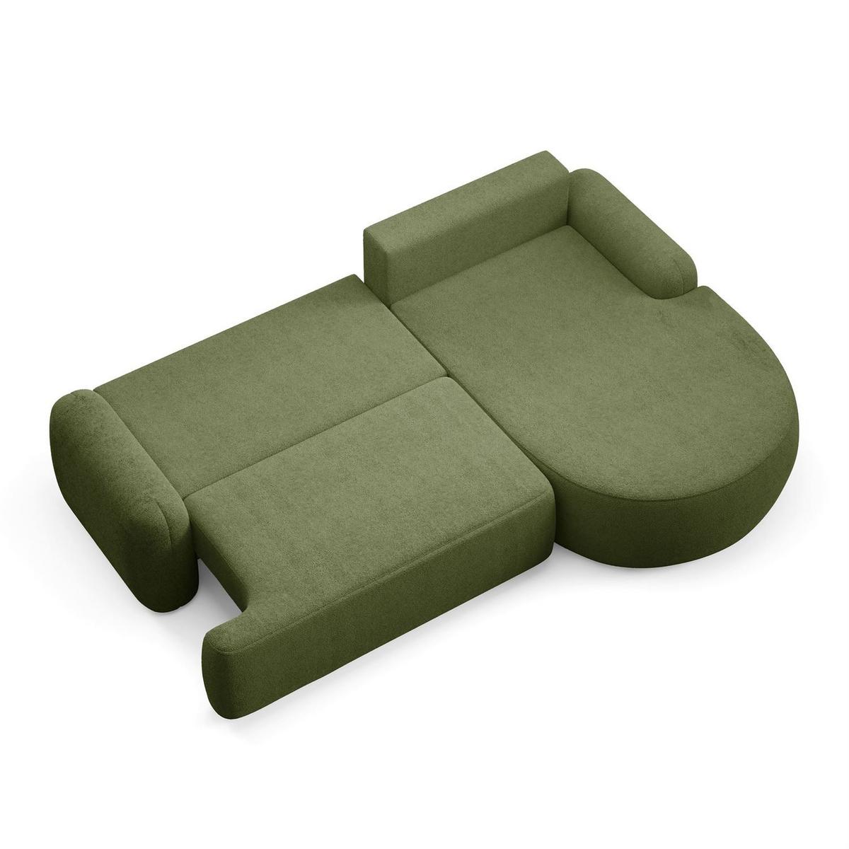 ECKSOFA CLEO mit Schlaffunktion Version Rechte QUELLE 38 - Grün, Kunststoff (264/172cm) - Lookway