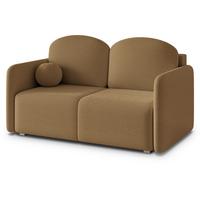 BETTSOFA SUVI II Q Orange Bucle-Stoff mit Schlaffunktion - Dunkelorange, Textil (90/85/153cm) - MASSENO