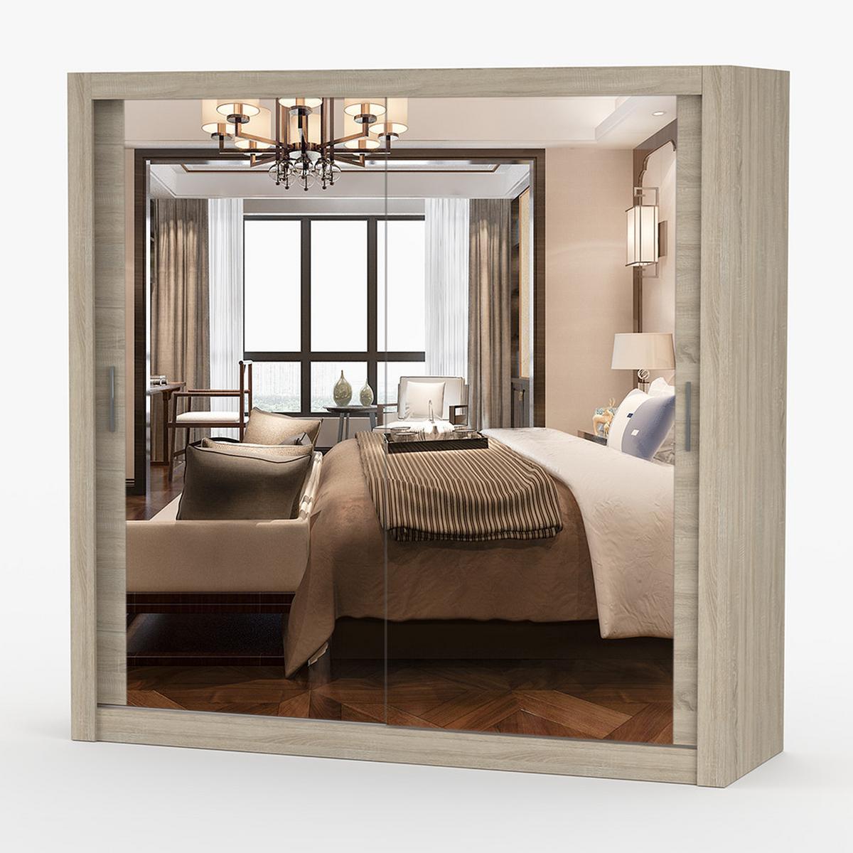 KLEIDERSCHRANK Milan 203 cm, 203/215/64, 2-türig, Sonoma-Eiche - Sonoma Eiche, Holzwerkstoff (203/215/64cm) - imoebel24