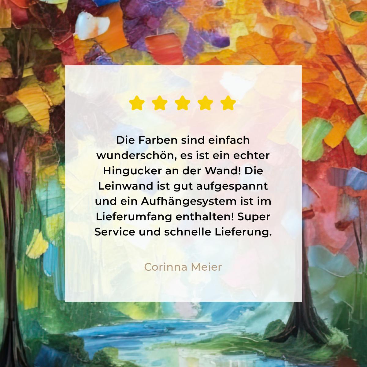 LEINWANDBILD Landschaft - Wald - Farben - Natur Wandbild 40x30 cm - Multicolor, Textil (40/30cm) - MuchoWow