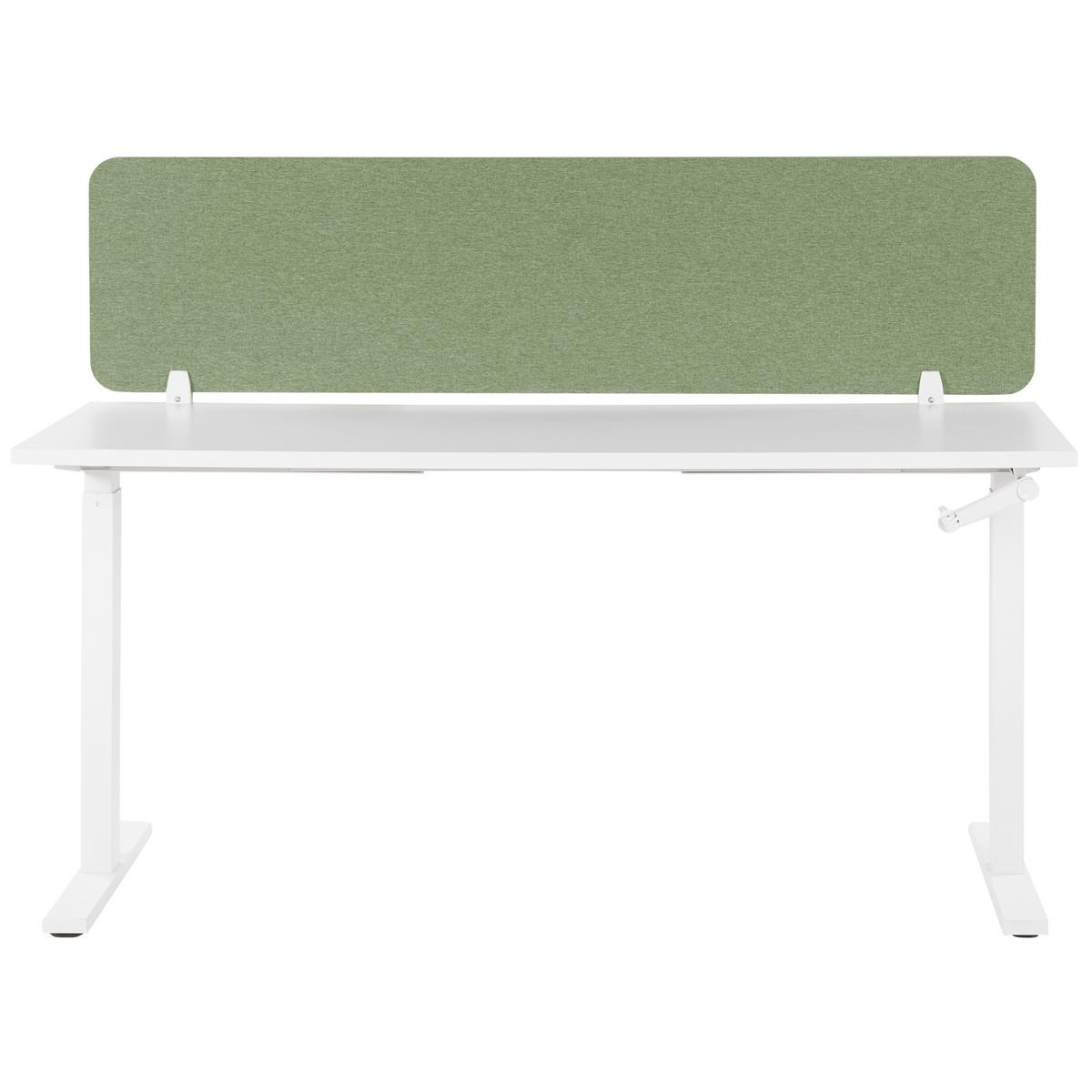 SCHREIBTISCHTRENNWAND 160 x 40 cm Hellgrün Wally - Grün, Textil (160/40/2cm) - Beliani