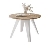 COUCHTISCH FERRO 75/50 cm runden, Weiß / Craft-Eiche - Eichefarben/Weiß, Metall (75/75/50cm) - Idohome