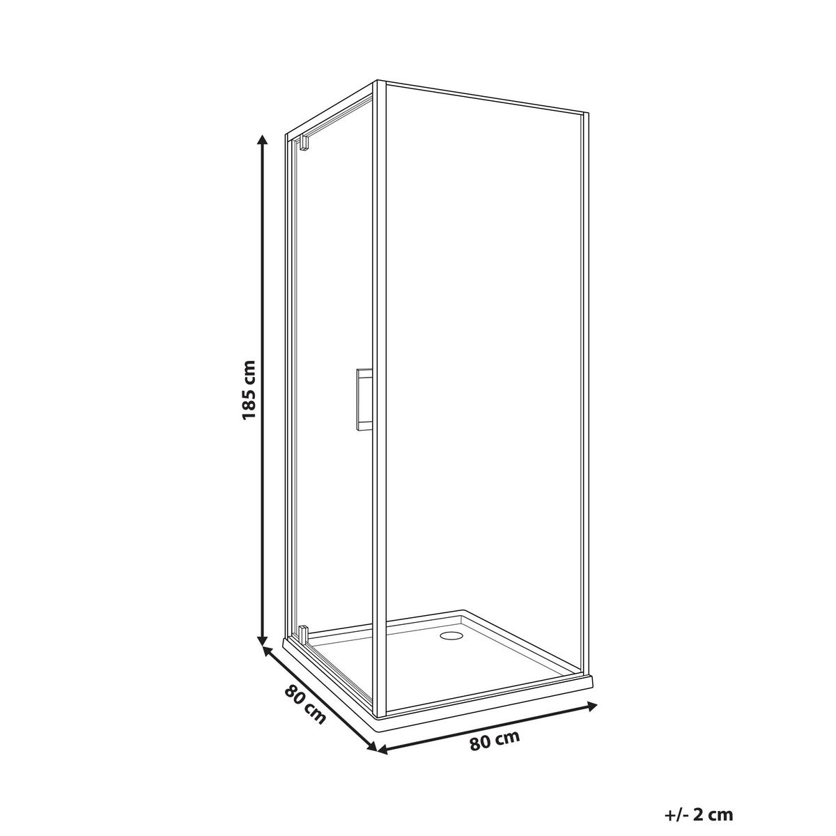 DUSCHKABINE 80/80/185 cm Gold Darli - Transparent/Goldfarben, Glas (80/80/185cm) - Beliani