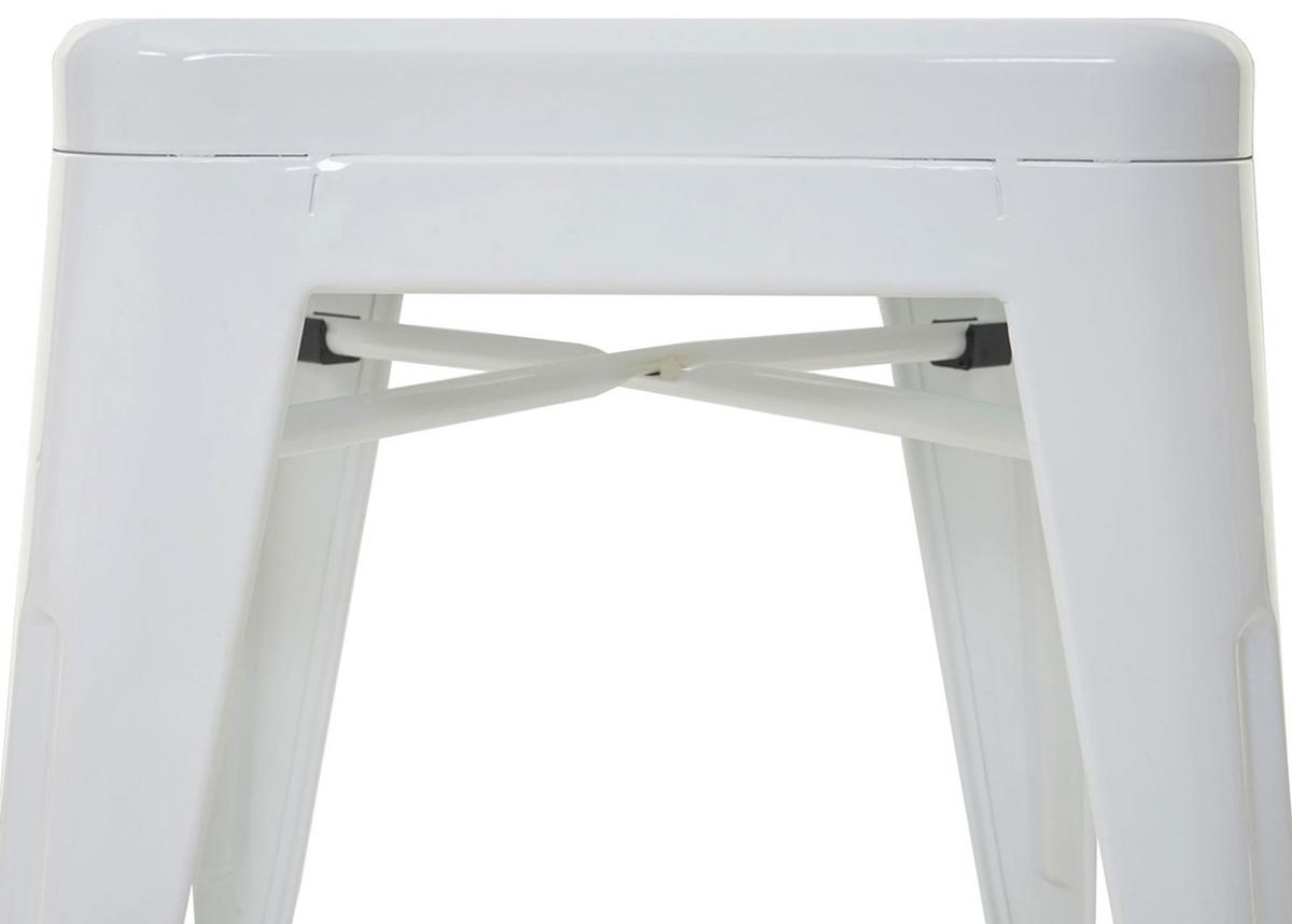 HOCKER METALL Reinweiß 6er-Set - Weiß, Metall (39/46/39cm) - MCW