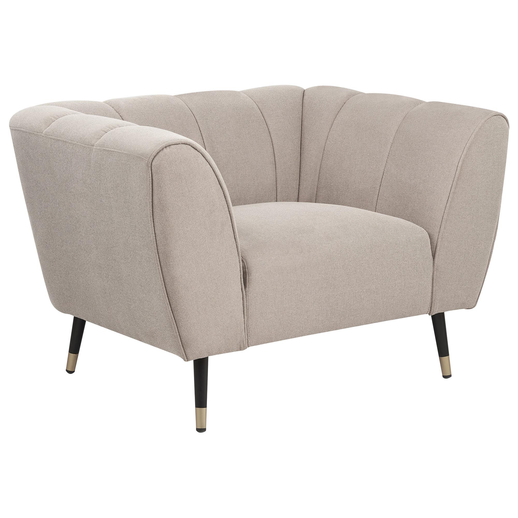 SESSEL Taupe Orsta - Taupe/Goldfarben, Textil (112/73/85cm) - Beliani