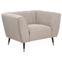 SESSEL Taupe Orsta - Taupe/Goldfarben, Textil (112/73/85cm) - Beliani