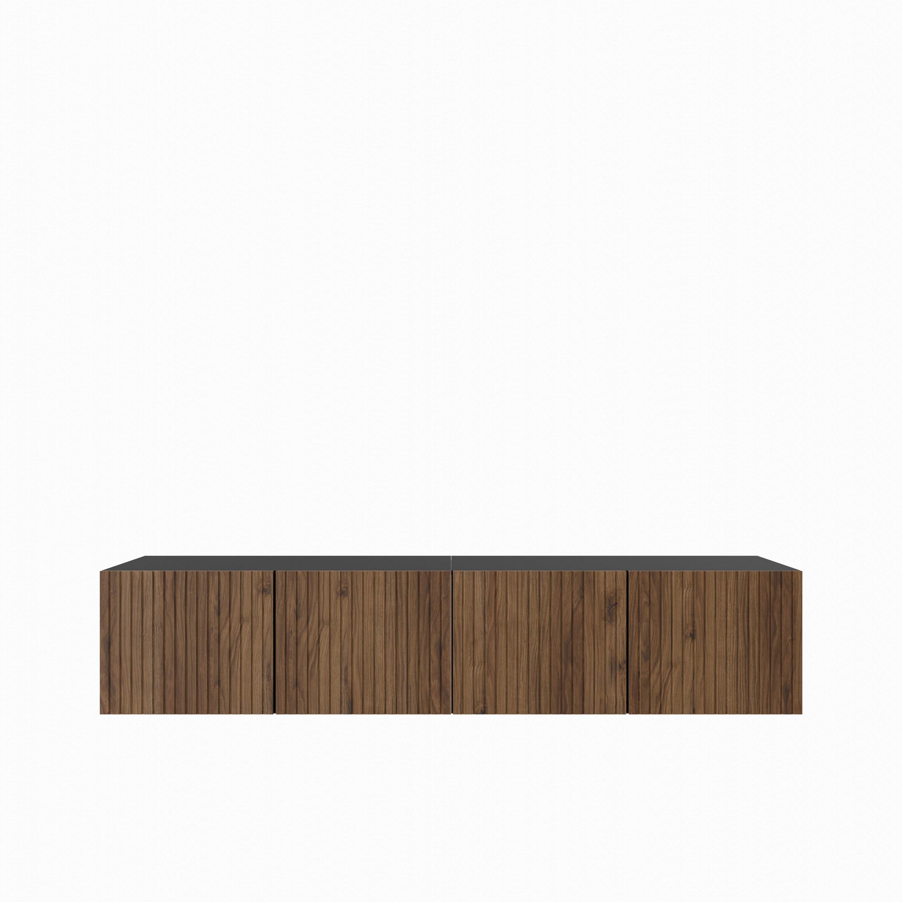 LOWBOARD LIVO 200/41/40 cm, Hängender TV-Schrank Schwarz / Eichefarben - Eichefarben/Schwarz, Holzwerkstoff (200/41/40cm) - MASSENO