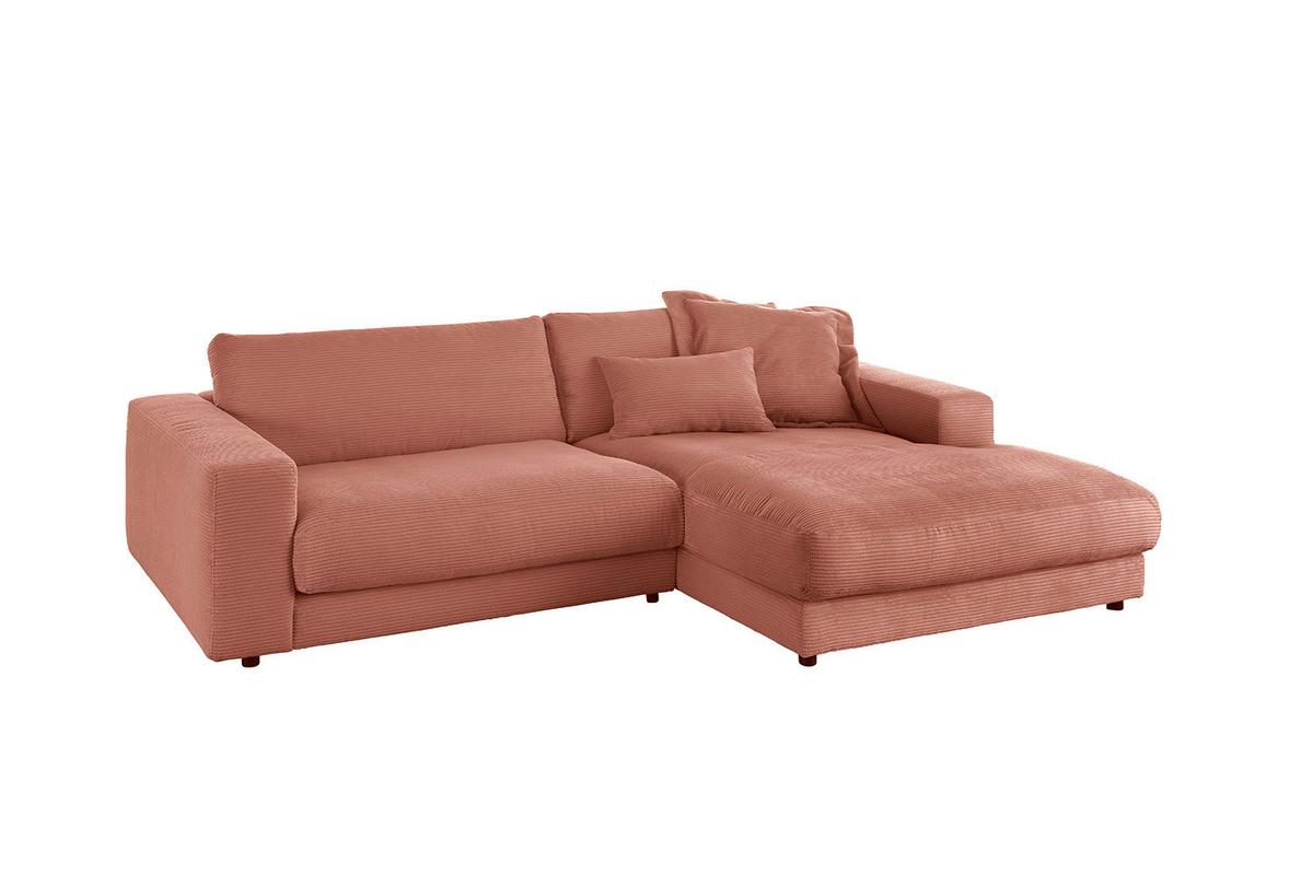 ECKSOFA MADELINE Braun Cord - Schwarz/Braun, Kunststoff/Textil (270/190cm) - KAWOLA