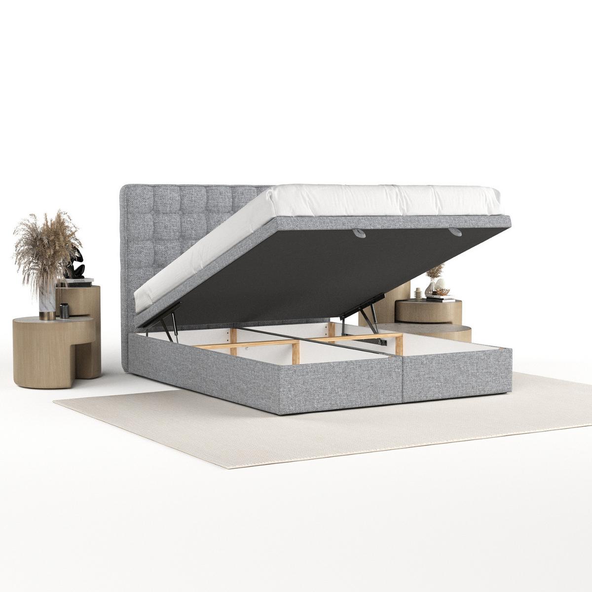 POLSTERBETT Celestia mit Stauraum 120/200 cm Grau im Alta Stoff - Schwarz/Grau, Holz/Holzwerkstoff (120/200cm) - AltaBeds