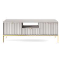 TV-SCHRANK Vellore Grau mit goldenen Metallbeinen 154 cm - Goldfarben/Grau, Holzwerkstoff/Metall (154/56/39cm) - Selsey