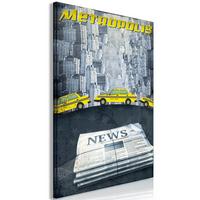 KUNSTDRUCK Grau 80/120 cm - Gelb/Grau, Textil (80/120cm) - KUNSTLOFT