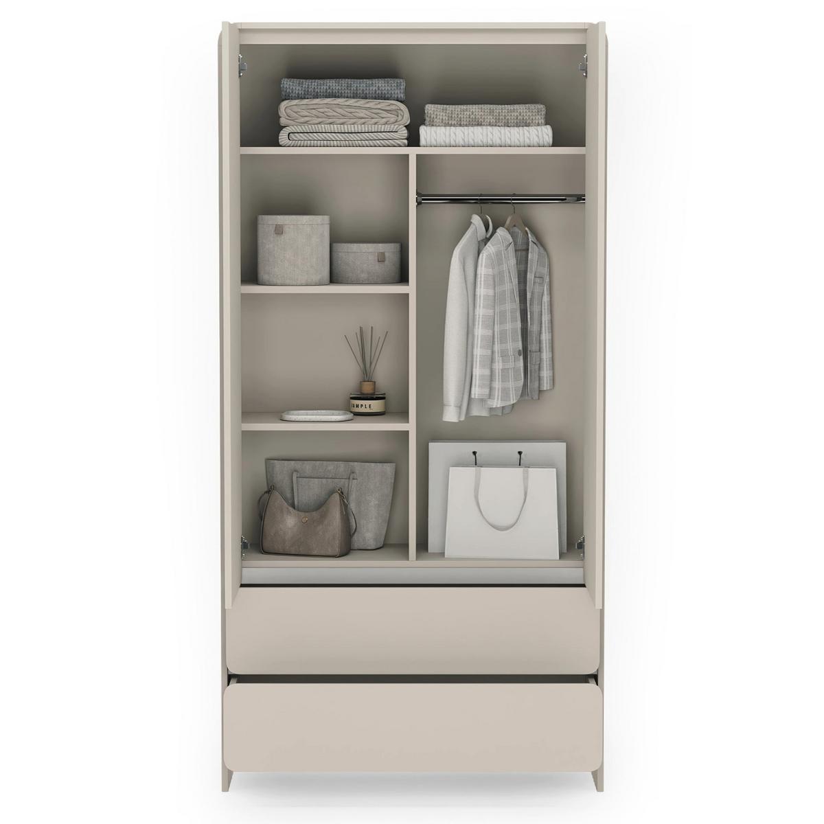 KLEIDERSCHRANK Lummo Kaschmir, 100 cm - Taupe, Holzwerkstoff (100/200/55cm) - Selsey