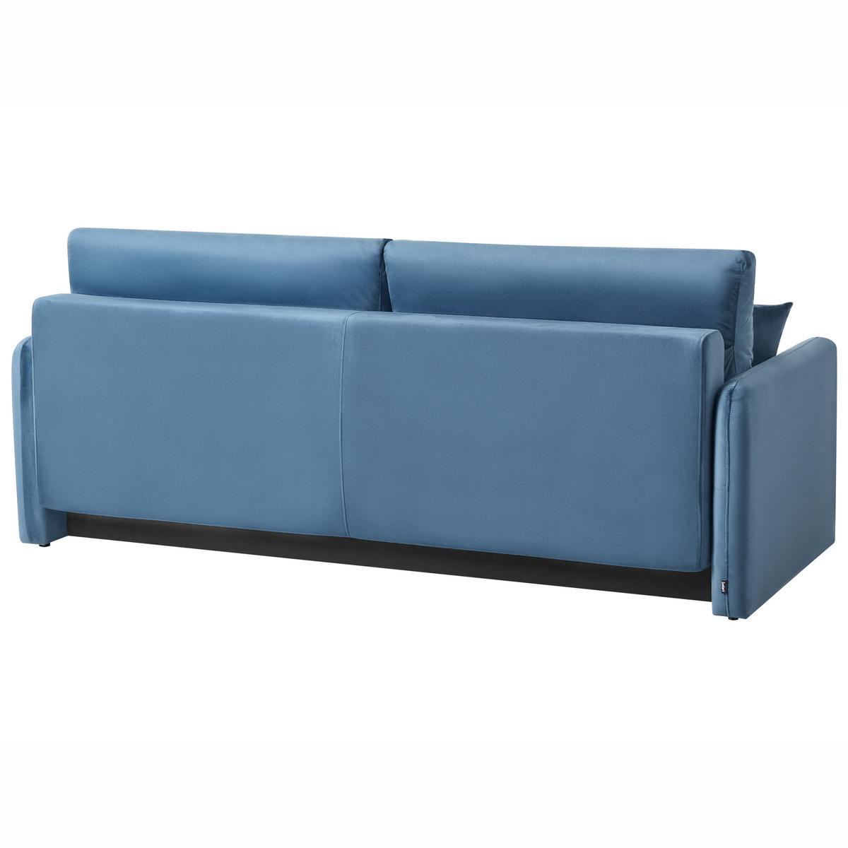 SCHLAFSOFA 3-Sitzer Samtstoff Blau Egge - Blau, Textil (220/88/93cm) - Beliani