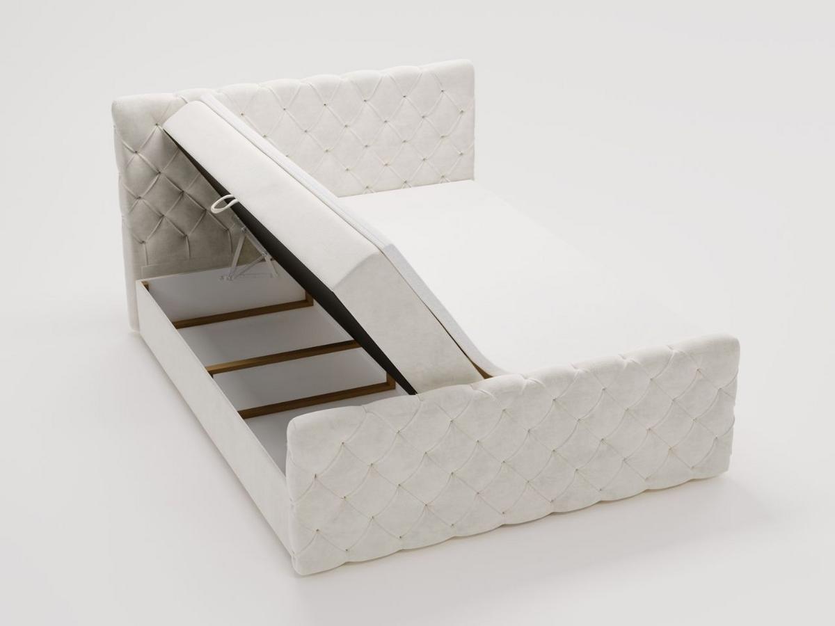 BOXBETT Lunaris 140x200 Creme - Creme, Holz/Textil (140/200cm) - Graingold