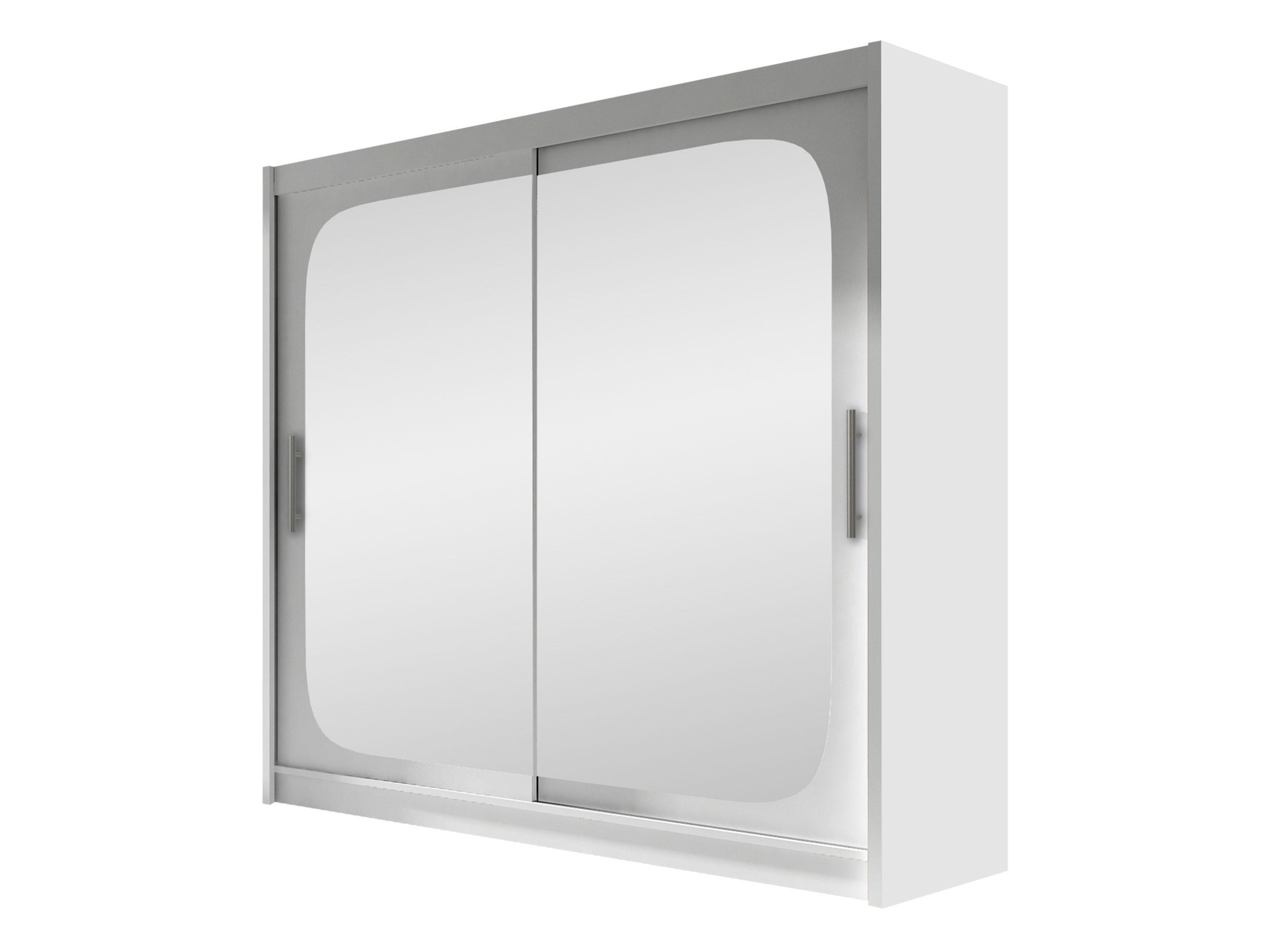 KLEIDERSCHRANK London VIII - Silberfarben/Weiß, Holzwerkstoff/Kunststoff (180/215/58cm) - MIRJAN24