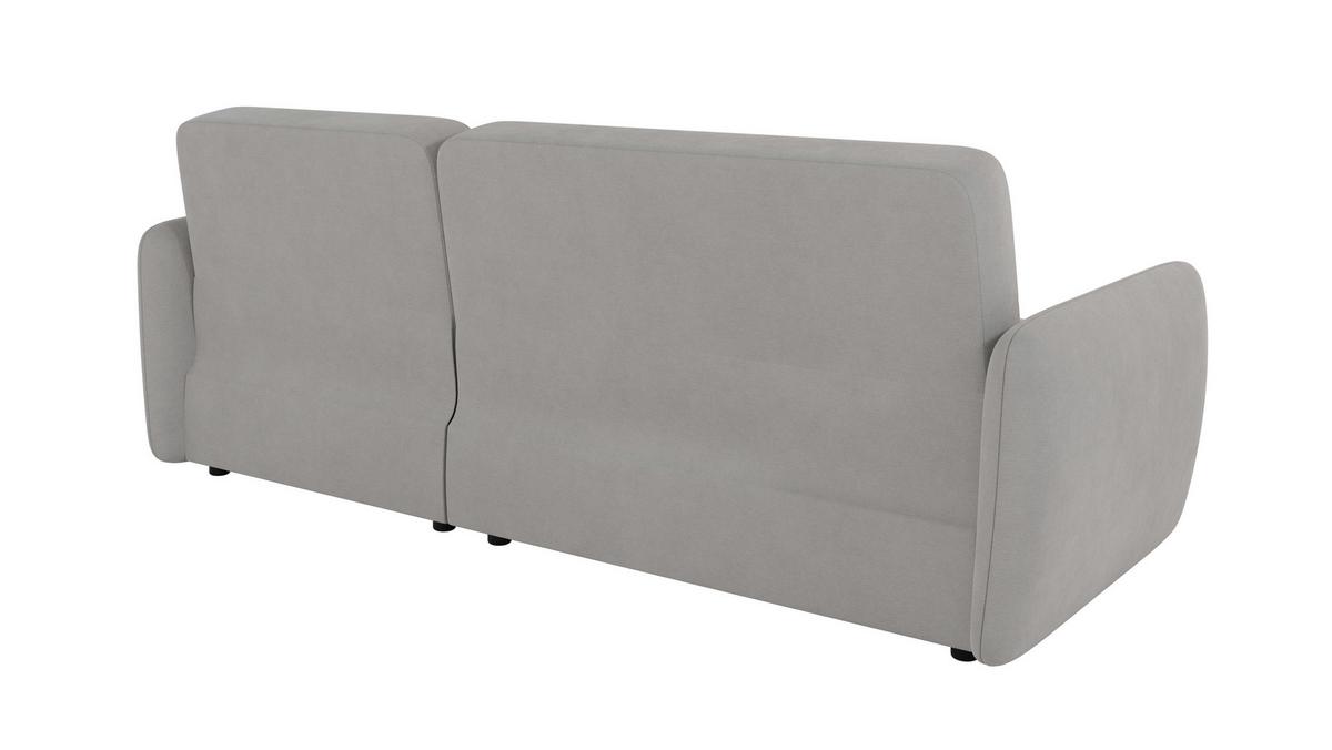 ECKSOFA Lupo Silber Mikrofaser - Silberfarben/Schwarz, Holz/Kunststoff (232/147cm) - S-Style Möbel
