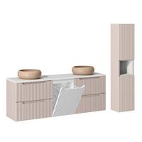 BADMÖBEL 160.4cm Riva 2er-Set Kaschmir - Kaschmir, Holzwerkstoff (160.4/59/40cm) - Petits-meubles