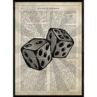 POSTER Vintage Würfel A4 Rahmenlos - Klar, Papier (29.7/5/21cm) - Nacnic