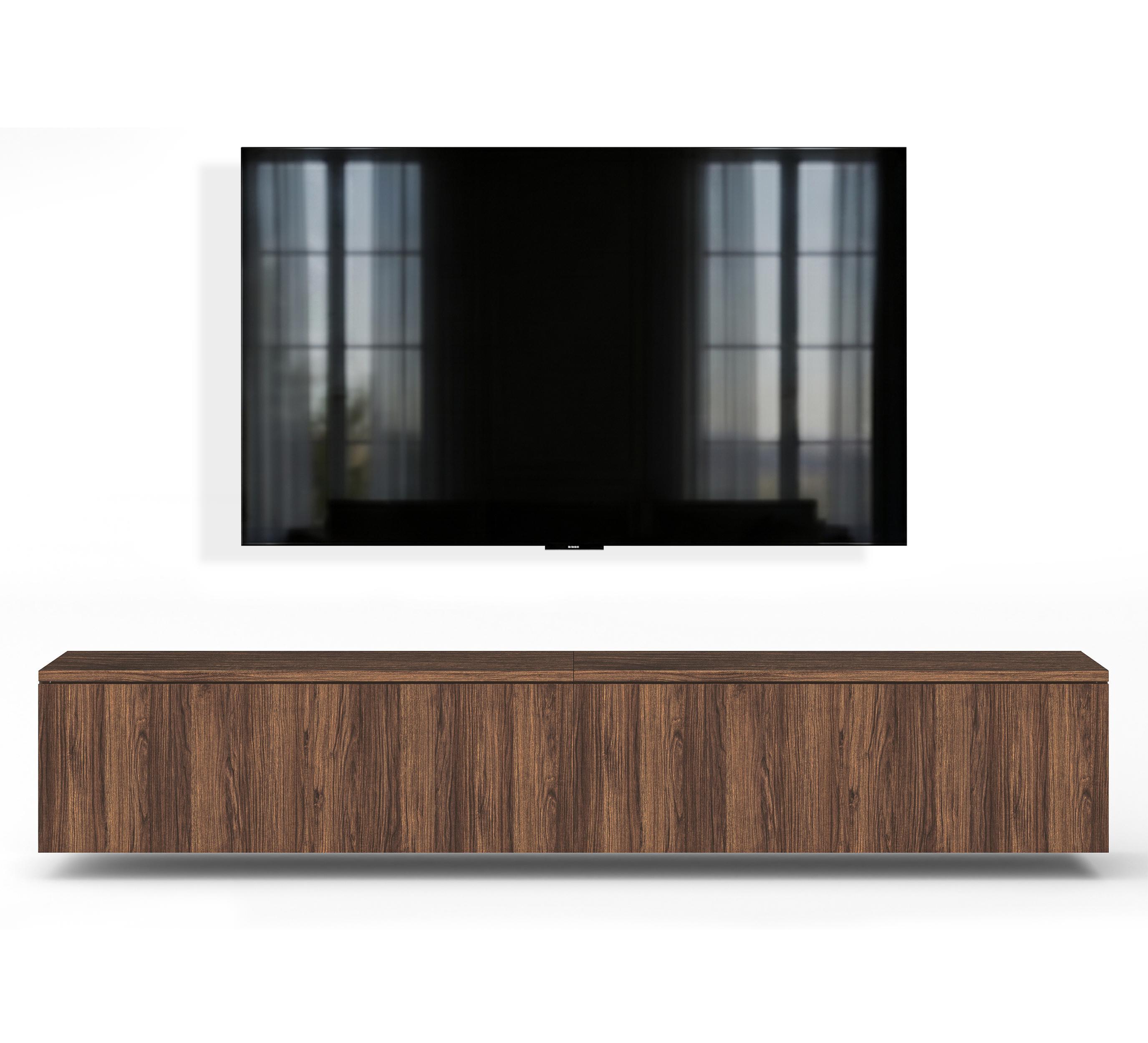 LOWBOARD Barvo 2x100 Nussbaum Warmia 200/34/32 cm – hängendes TV-Board - Nussbaumfarben, Holzwerkstoff (200/34/32cm) - AX Living