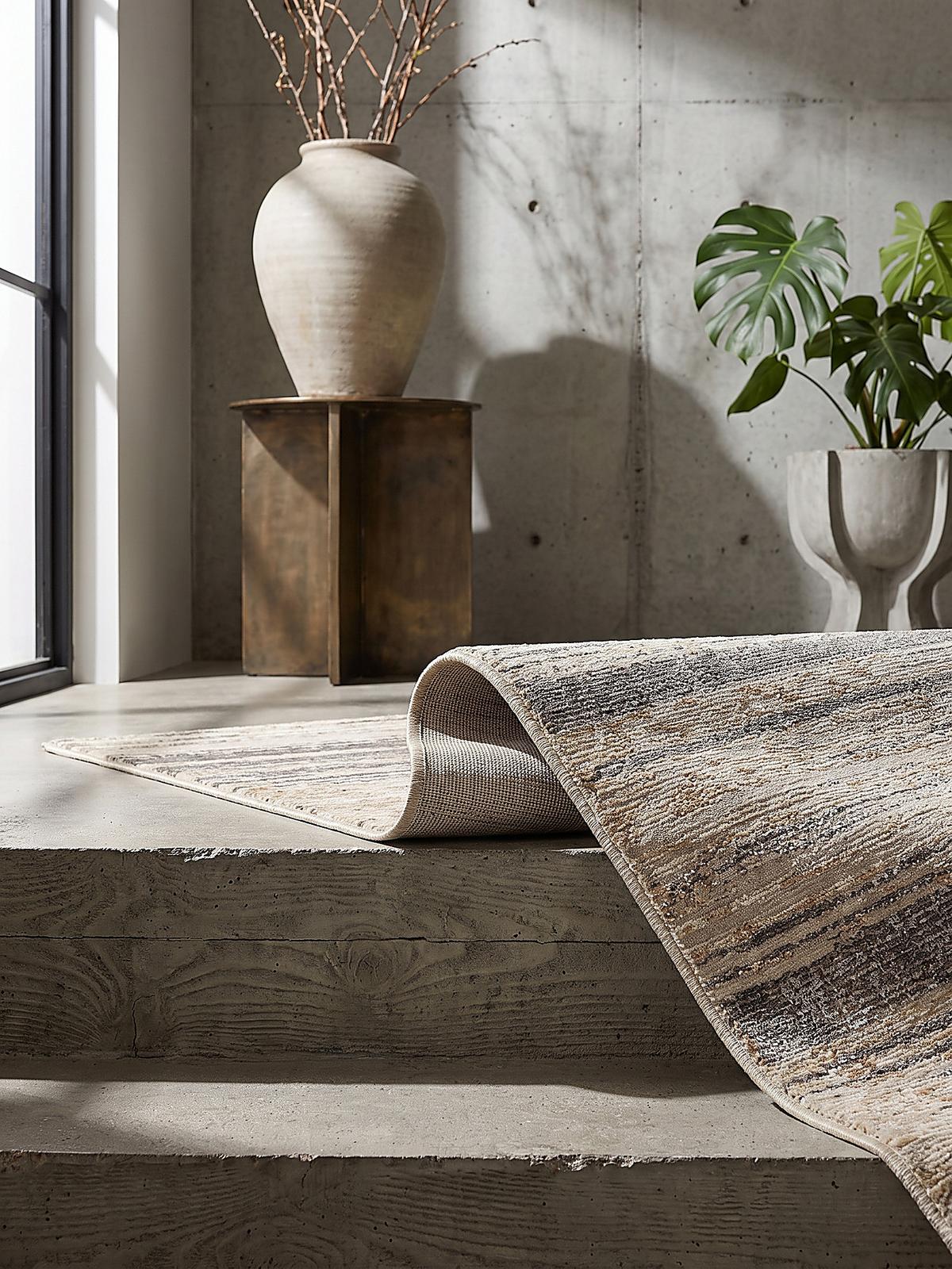 KURZFLORTEPPICH HORNER, Streifen, Natur, 120 x 160 cm - Beige, Textil (120/160cm) - KADIMA DESIGN