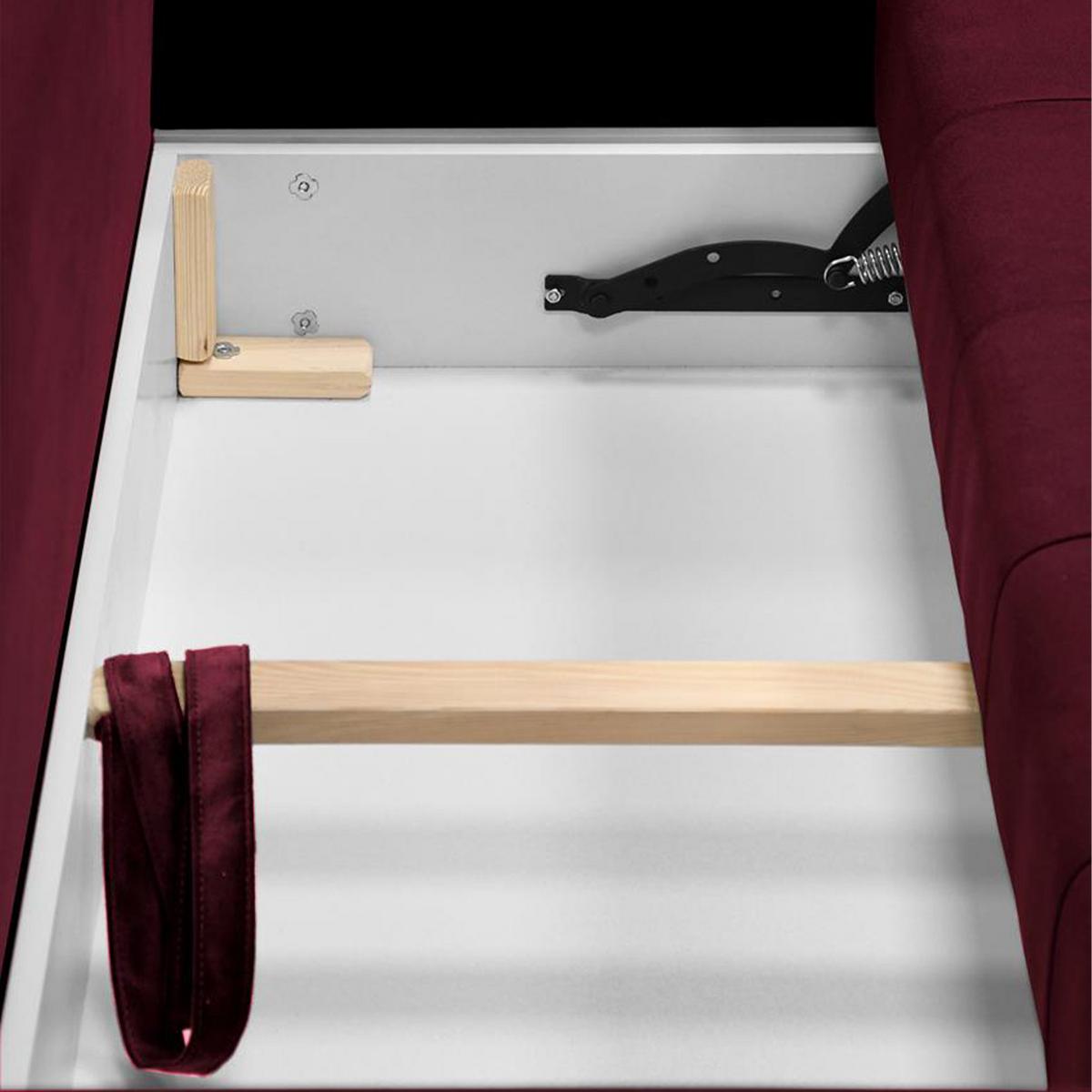 ECKSCHLAFSOFA Halant mit Bettkasten, universelle Ottomane, Veloursstoff, Bordeaux - Bordeaux, Textil (220/140cm) - Beautysofa