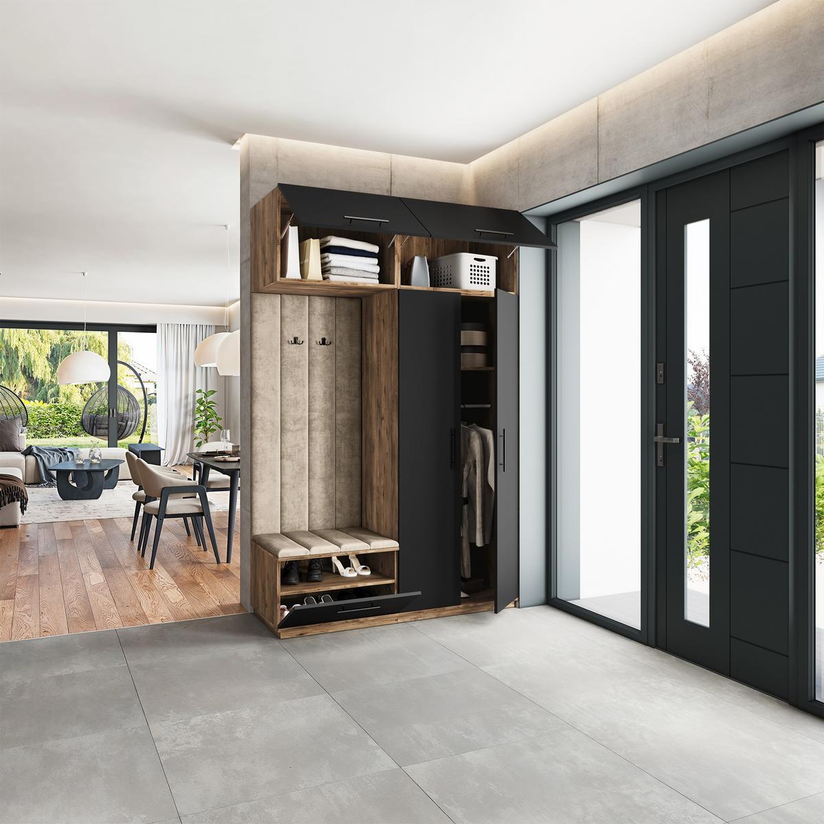 GARDEROBENSCHRANK REMA 150/240/60 cm Modern Eichefarben - Eichefarben/Beige, Holzwerkstoff (150/240/60cm) - MASSENO